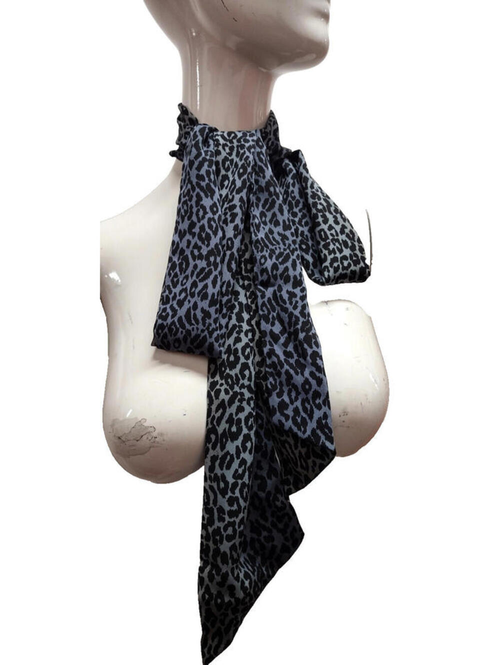 Leopard Sash Very Long Scarf Belt PUSSYBOW Sateen Polyester Waist 34 Size Large